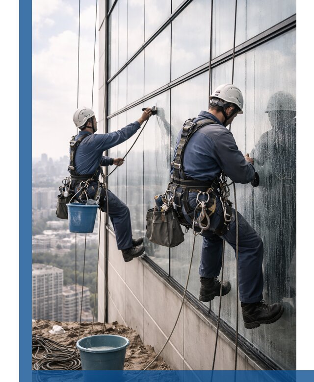 Профессиональная мойка фасадных окон альпинистами в Сасове