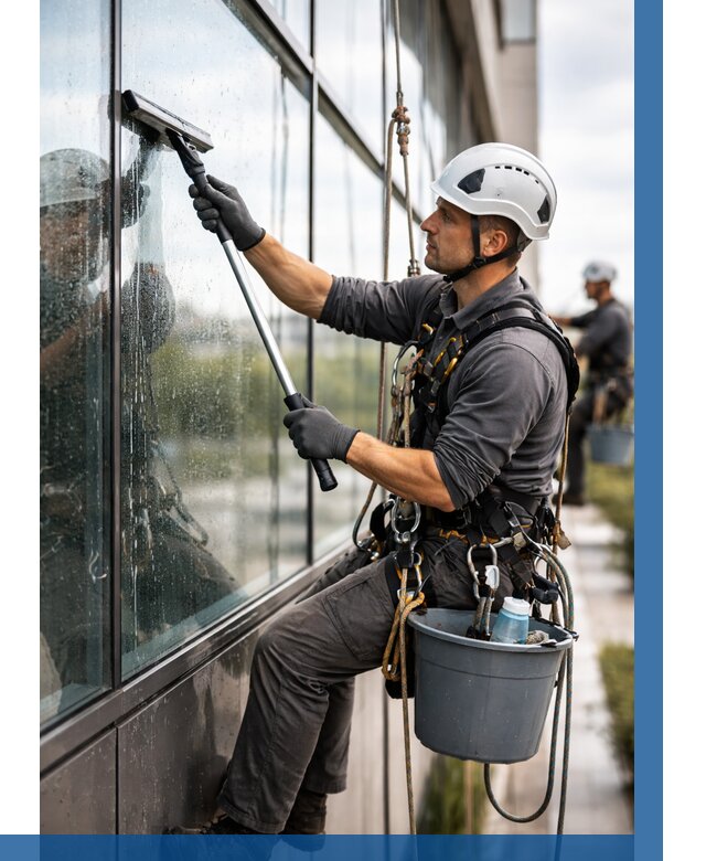 Мойка стеклянных фасадов в Сасове от 202 р. | ВЫСОТНИК-Ссв
