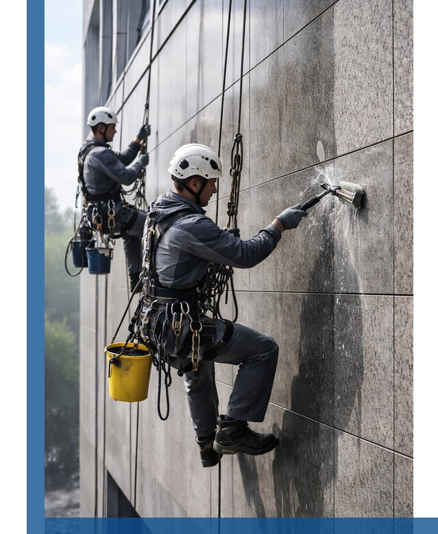 Профессиональная мойка фасада из керамогранита в Сасове