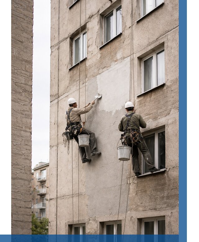 Косметический ремонт фасада в Сасове от 1112 р. | ВЫСОТНИК-Ссв