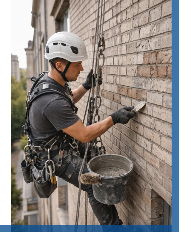 Ремонт кирпичной кладки фасада в Сасове от 1819 р. | ВЫСОТНИК-Ссв