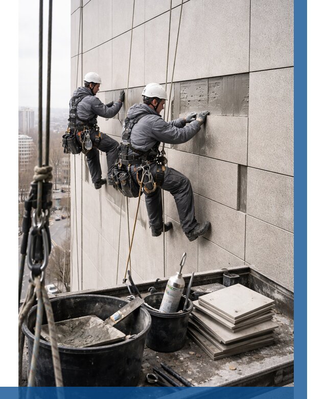 Ремонт фасада из керамогранита в Сасове от 2526 р. | ВЫСОТНИК-Ссв