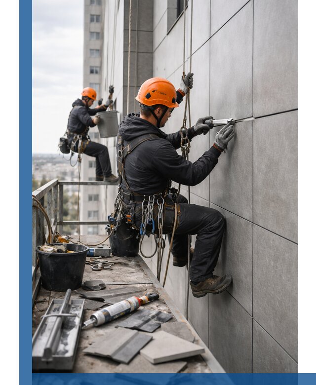 Профессиональный ремонт фасада из керамогранита в Сасове