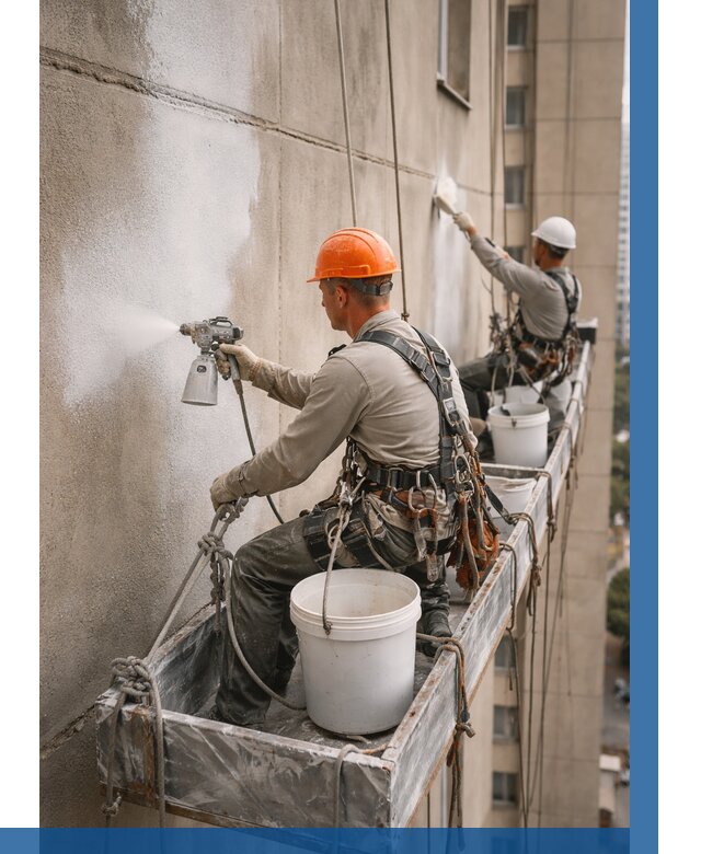 Грунтовка фасада на высоте в Сасове от 121 р. | ВЫСОТНИК-Ссв