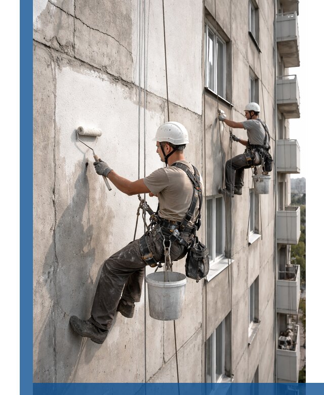 Покраска бетонного фасада в Сасове для жилых и промышленных объектов