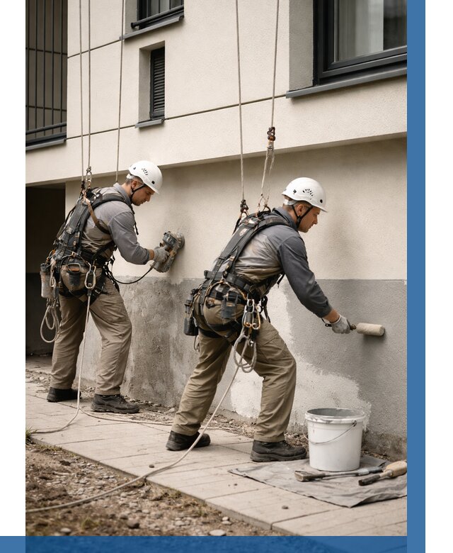 Окраска цоколя здания в Сасове от 455 р. под ключ | ВЫСОТНИК-Ссв