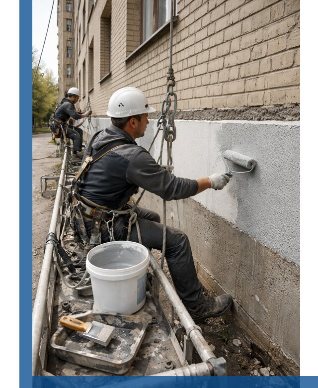 Окраска цоколя здания в Сасове профессионально и надежно