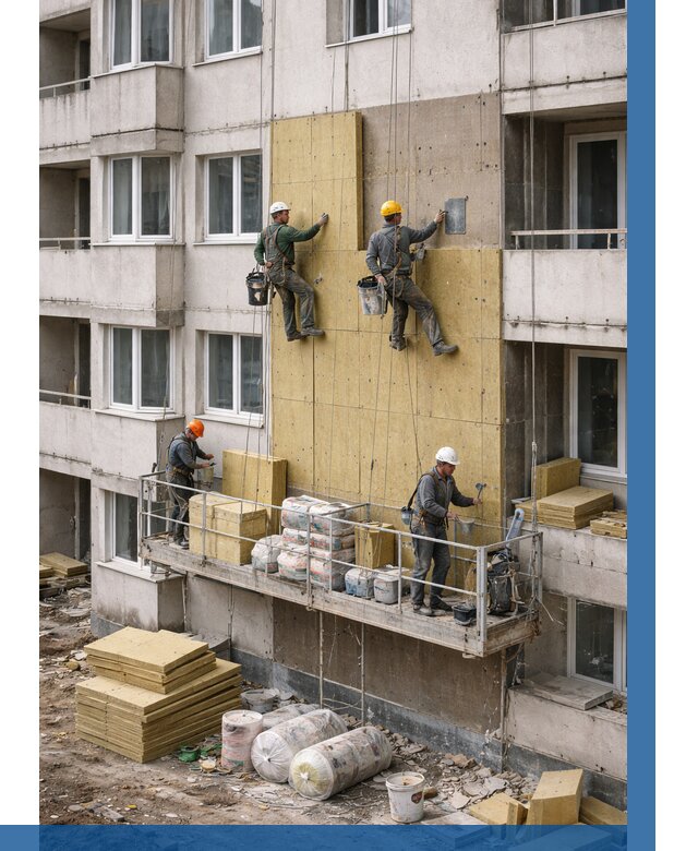 Утепление фасада минватой в Сасове от 1516 р. | ВЫСОТНИК-Ссв