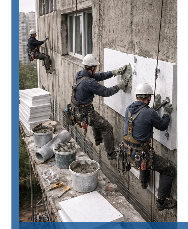 Утепление фасада пенополистиролом в Сасове под ключ