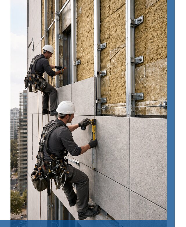 Монтаж вентилируемого фасада в Сасове от 3537 р. | ВЫСОТНИК-Ссв