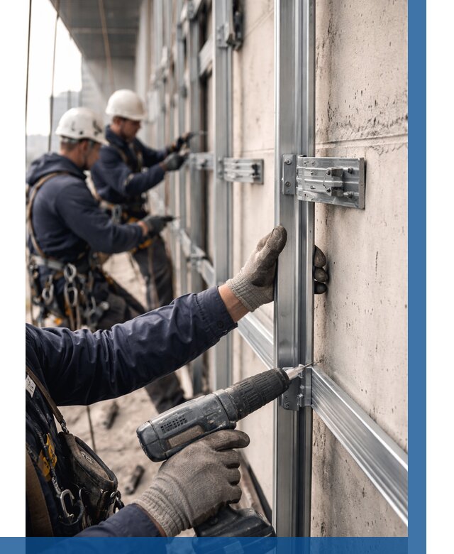 Монтаж подсистемы вентфасада в Сасове от 859 р. | ВЫСОТНИК-Ссв