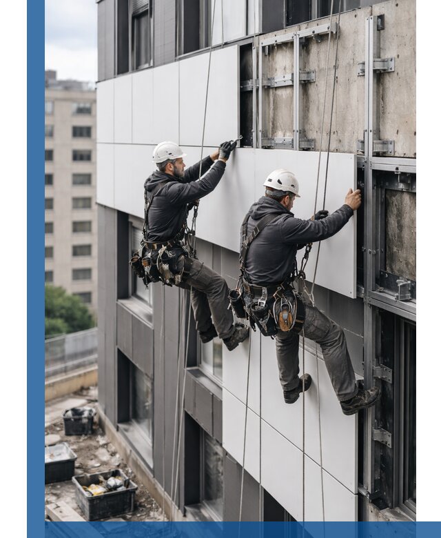 Монтаж композитных панелей фасада в Сасове под ключ