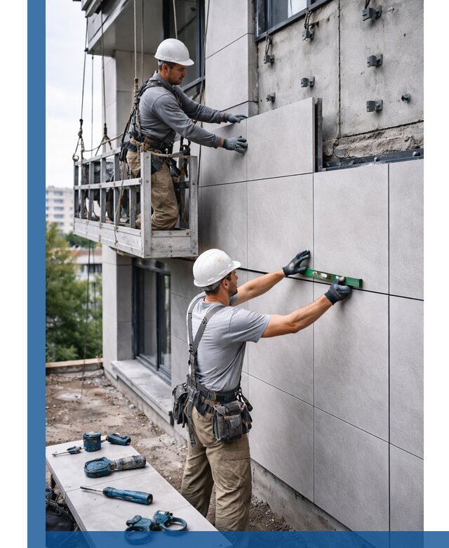 Монтаж керамогранита на фасад в Сасове под ключ с гарантией качества