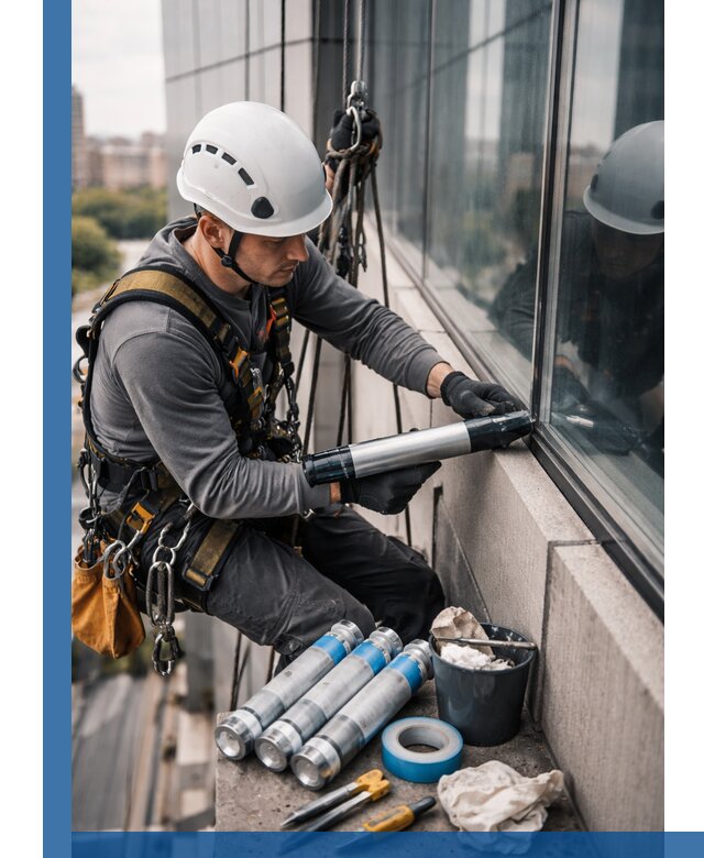 Герметизация стыков витража в Сасове для герметичных фасадов