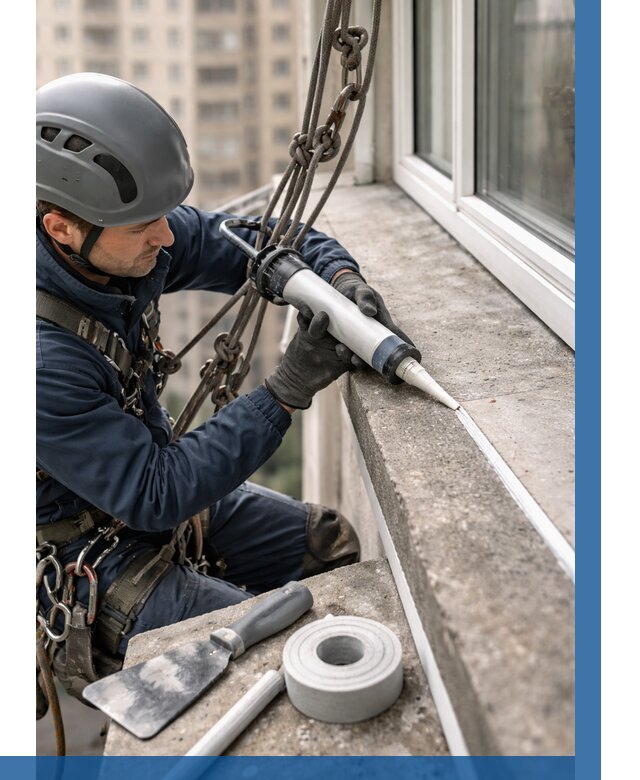 Герметизация балконного козырька в Сасове от 4547 р. | ВЫСОТНИК-Ссв