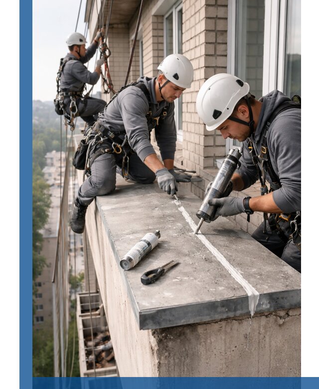 Герметизация балконного козырька в Сасове профессионально