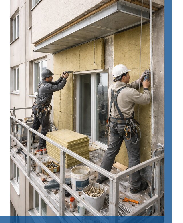 Утепление балкона снаружи в Сасове от 1617 р. под ключ ВЫСОТНИК-Ссв