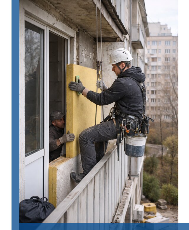 Профессиональное утепление балкона снаружи в Сасове под ключ
