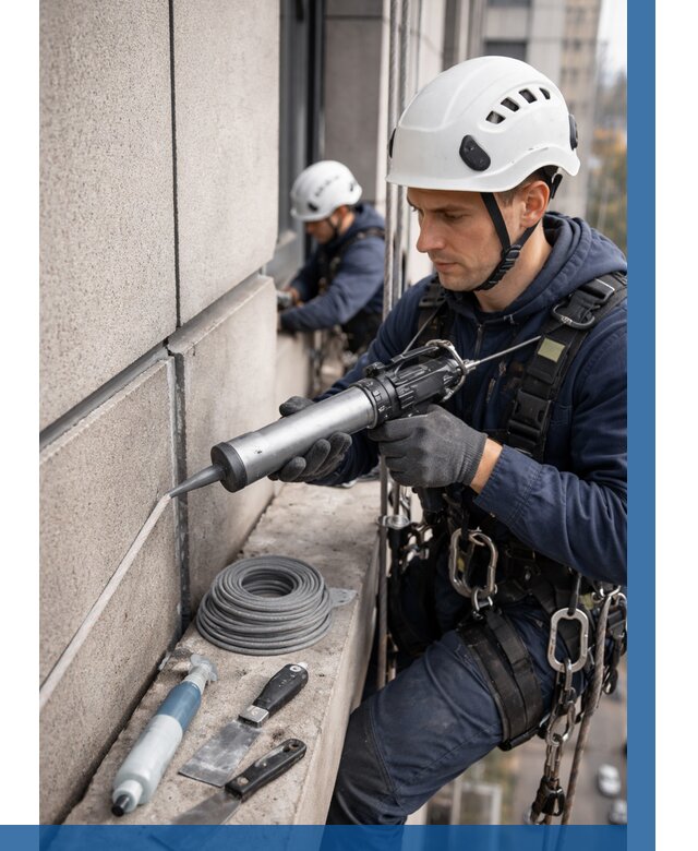 Герметизация деформационных швов фасада в Сасове от 707 | ВЫСОТНИК-Ссв