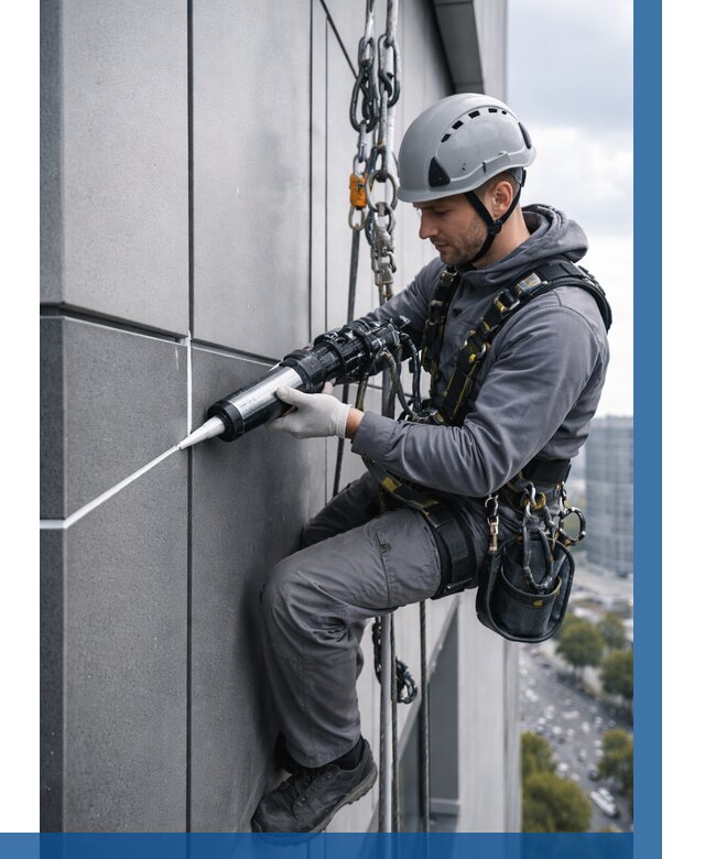 Герметизация стыков фасадных панелей в Сасове от 6568 р.| ВЫСОТНИК-Ссв