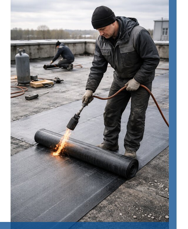 Ремонт наплавляемой кровли в Сасове от 707 р. | ВЫСОТНИК-Ссв