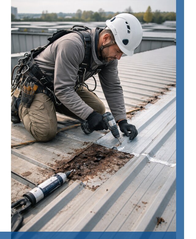 Ремонт профнастила на кровле в Сасове от 707 р. | ВЫСОТНИК-Ссв