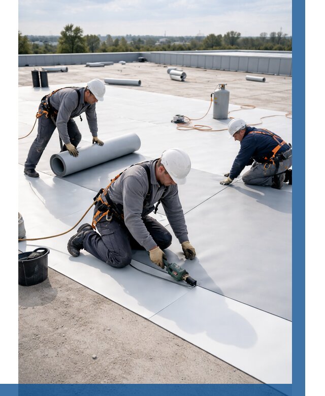 Монтаж мембранной кровли под ключ в Сасове от 1213 р. | ВЫСОТНИК-Ссв