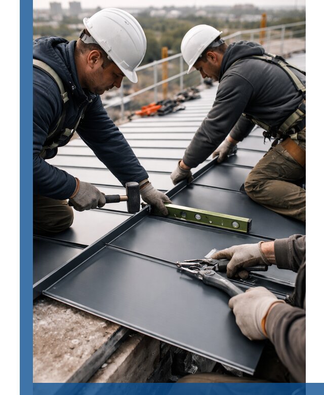 Монтаж фальцевой кровли в Сасове для промышленных зданий