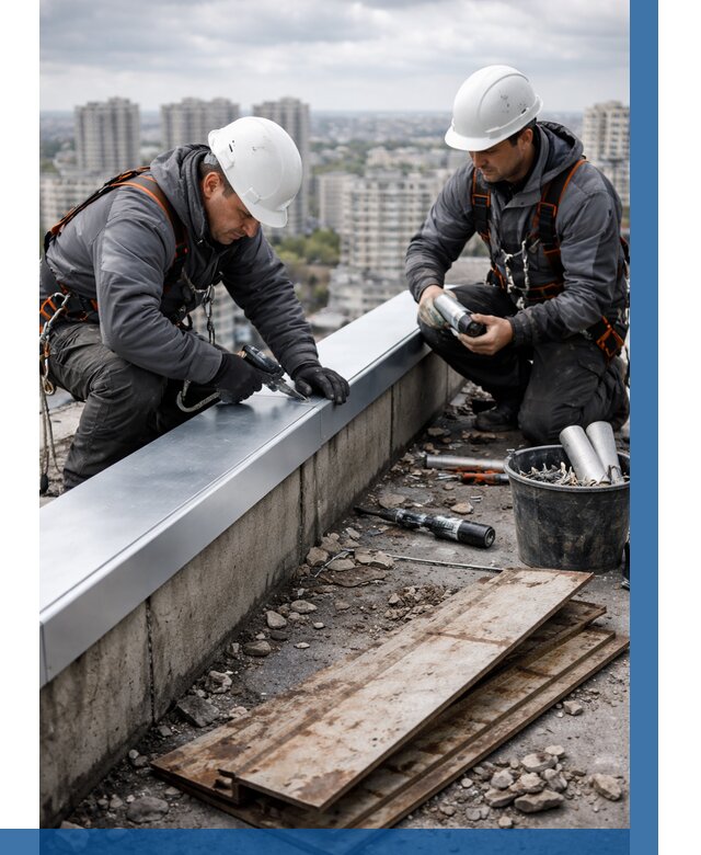 Замена парапетных крышек под ключ в Сасове от 1213 р. | ВЫСОТНИК-Ссв