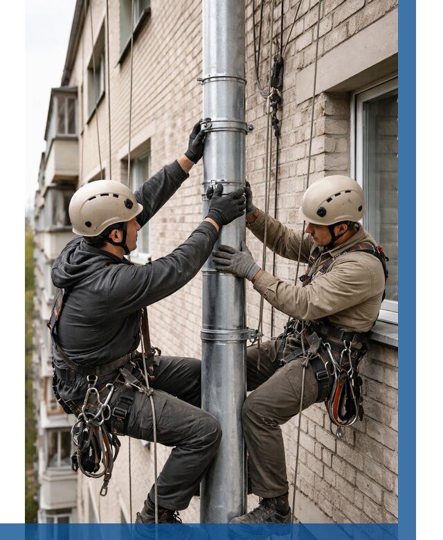 Замена водосточных труб в Сасове от 6568 р. | ВЫСОТНИК-Ссв