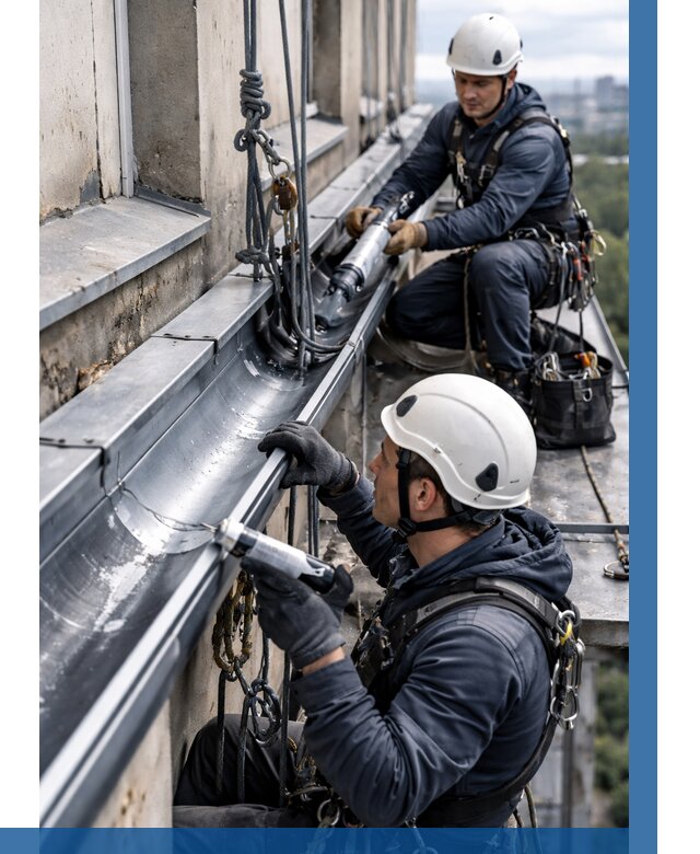 Ремонт водосточных желобов в Сасове от 6568 р. | ВЫСОТНИК-Ссв