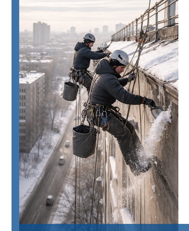 Очистка карнизов от снега в Сасове профессионально и безопасно