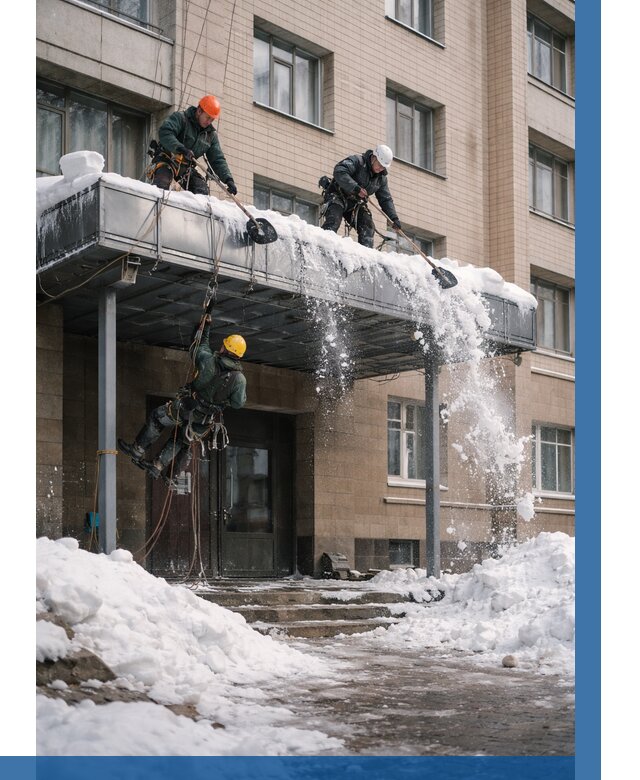 Очистка козырьков от снега в Сасове от 3537 р. | ВЫСОТНИК-Ссв