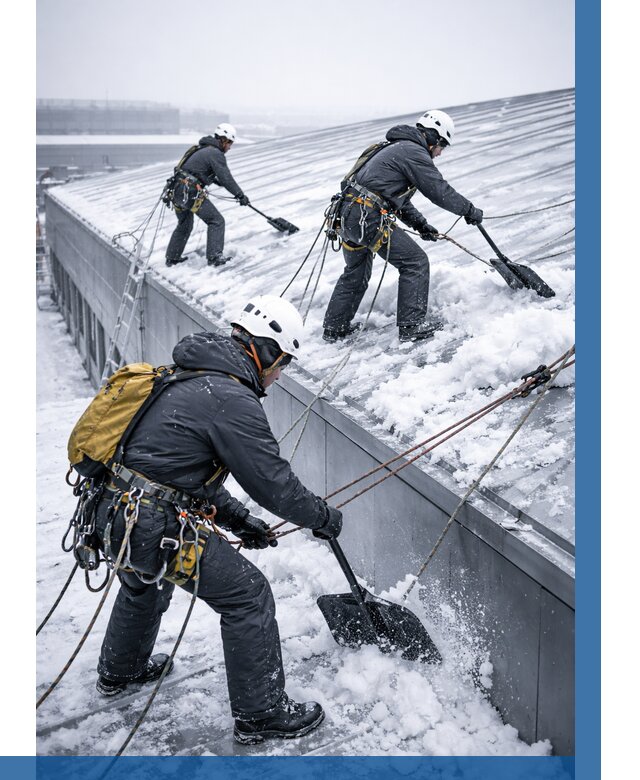 Очистка навесов от снега в Сасове от 4547 р. | ВЫСОТНИК-Ссв