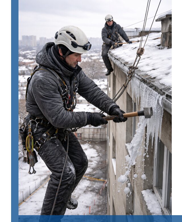 Сбивание и удаление сосулек с крыши в Сасове безопасно