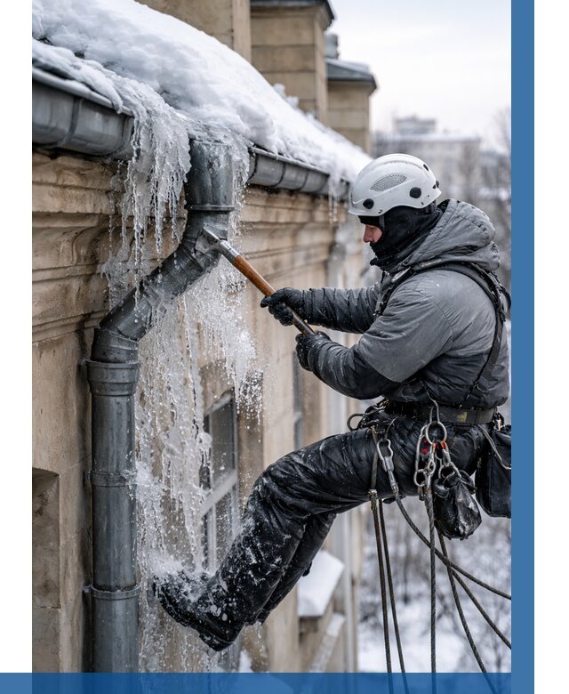 Очистка водостоков от льда в Сасове от 3537 р. | ВЫСОТНИК-Ссв