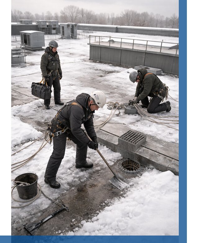 Абонентское обслуживание кровли зимой в Сасове от 8084 р. | ВЫСОТНИК-Ссв