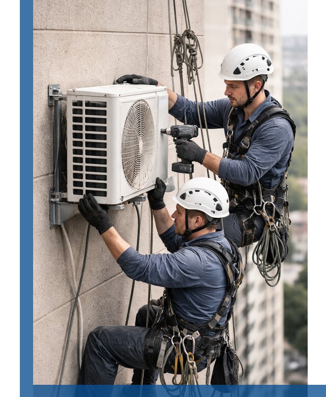 Монтаж внешнего блока кондиционера в Сасове установка и крепление