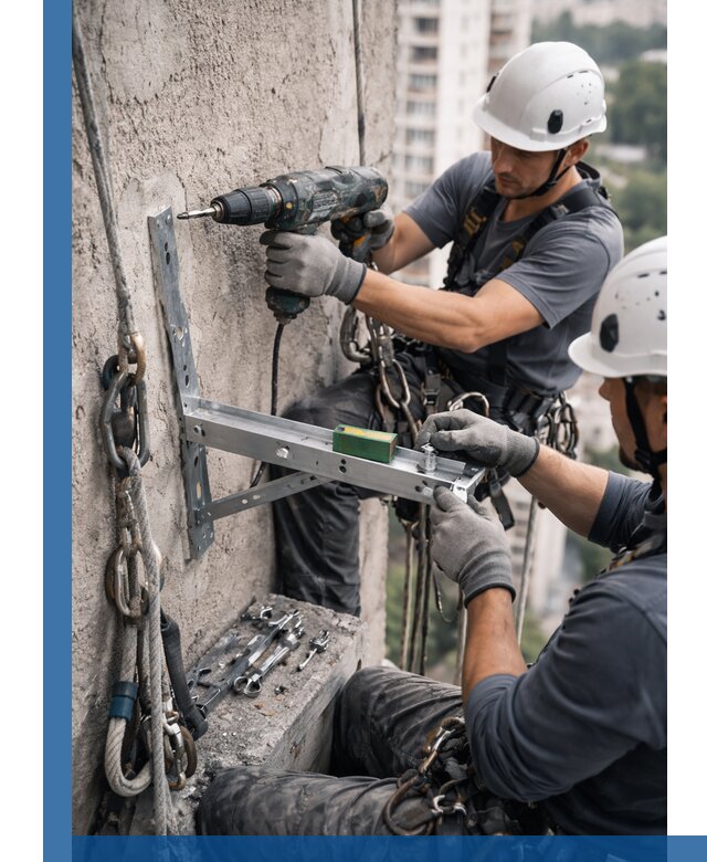 Установка кронштейнов кондиционера и крепежа в Сасове