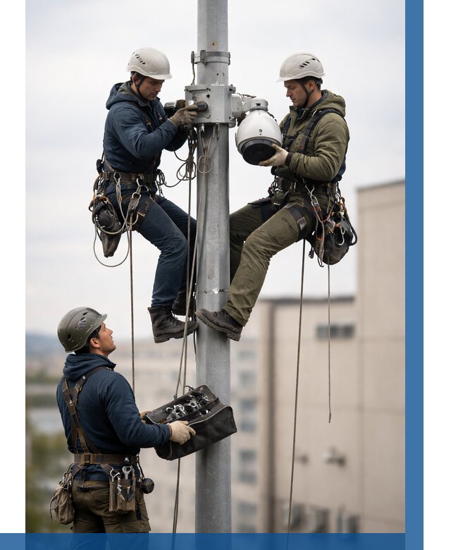 Установка видеокамер на мачте в Сасове от 8589 р. | ВЫСОТНИК-Ссв