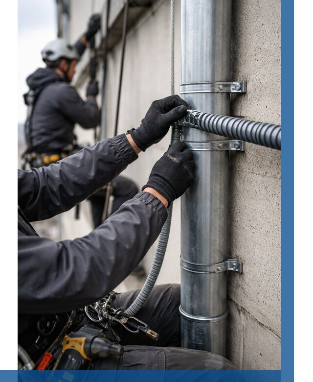 Монтаж гофры для кабеля в Сасове от 303 р. | ВЫСОТНИК-Ссв