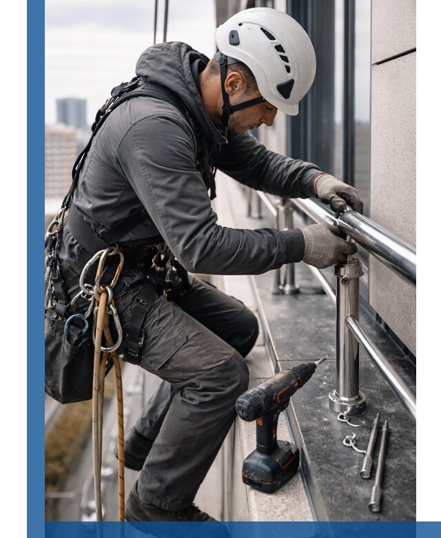 Монтаж ограждений на высоте в Сасове для зданий и конструкций