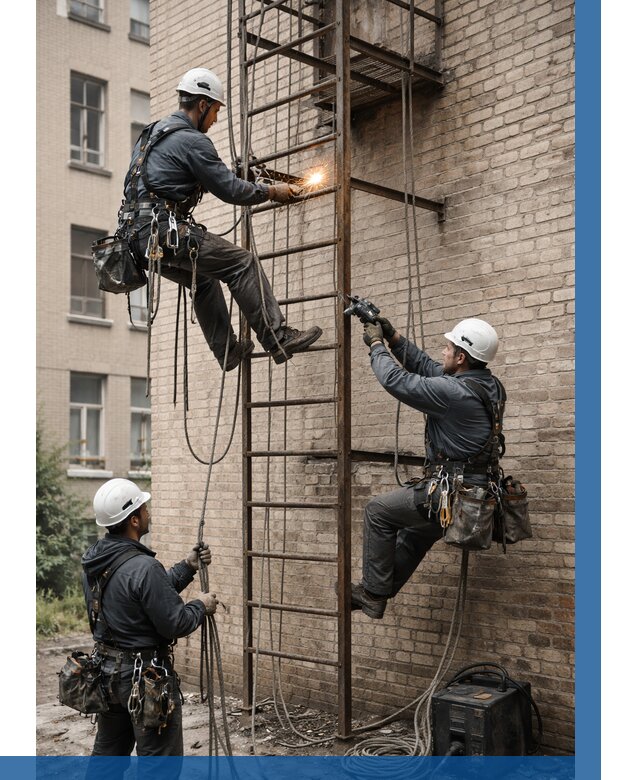 Ремонт пожарной лестницы в Сасове от 7579 р. | ВЫСОТНИК-Ссв