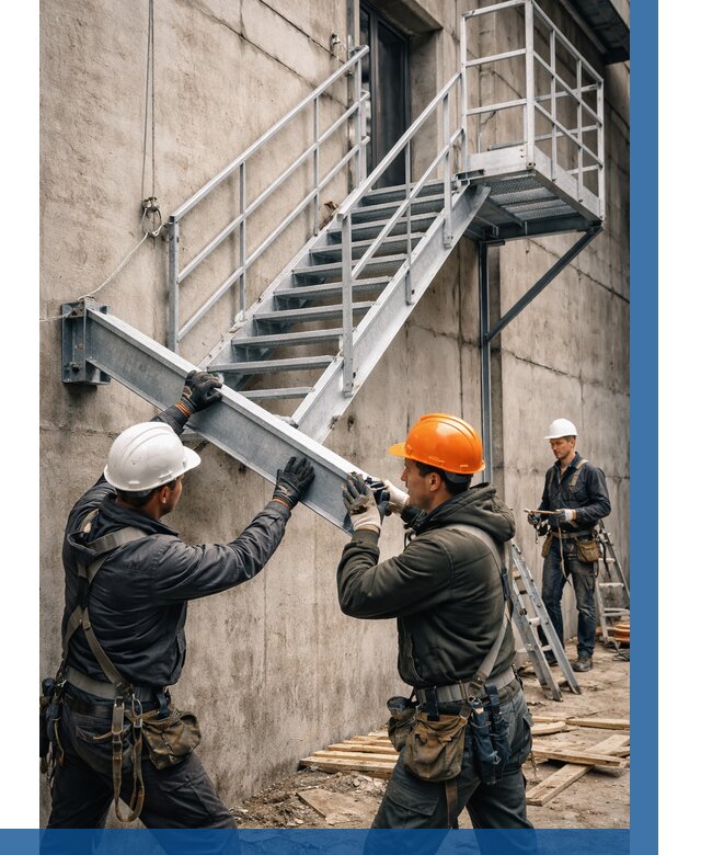 Монтаж металлических лестниц в Сасове от 15158 р. | ВЫСОТНИК-Ссв