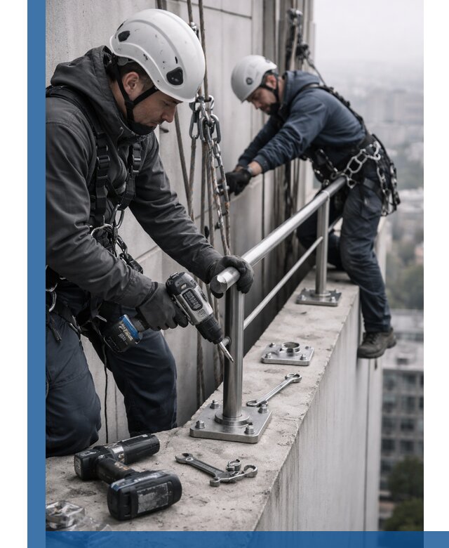 Монтаж перил на высоте в Сасове для жилых и промобъектов