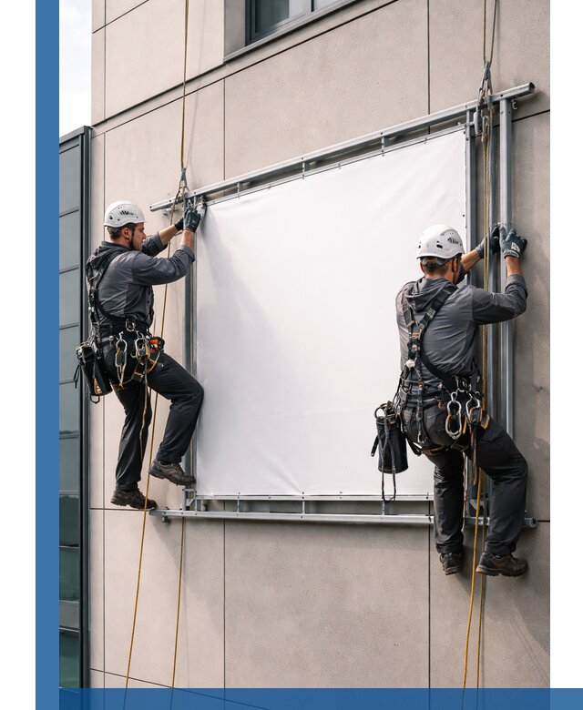Монтаж наружной рекламной вывески в Сасове под ключ