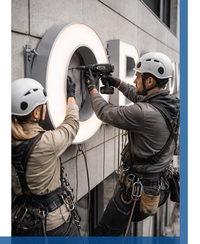 Монтаж световых букв в Сасове от 3032 р. под ключ ВЫСОТНИК-Ссв