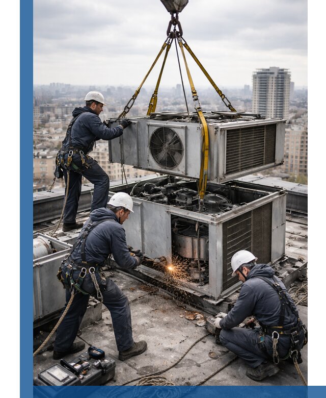 Демонтаж крышной установки в Сасове любой сложности