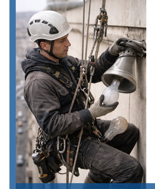 Замена ламп на высоте в Сасове профессионально и быстро