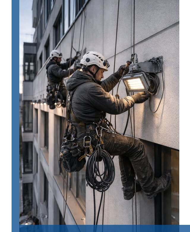 Монтаж фасадного освещения в Сасове установка и подключение